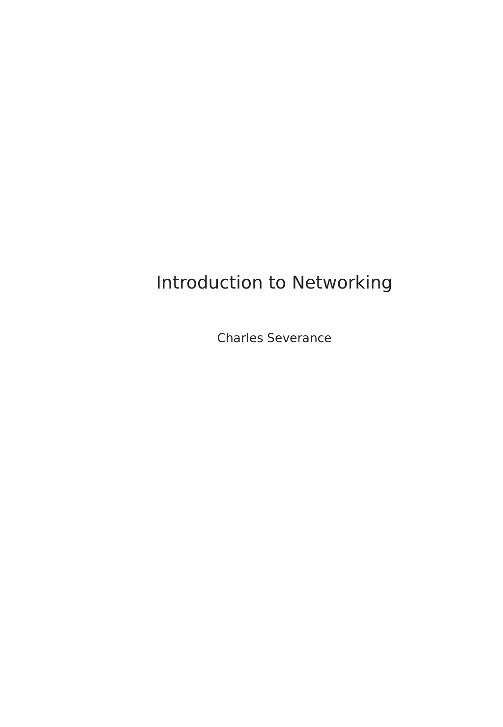 Introduction To Networking