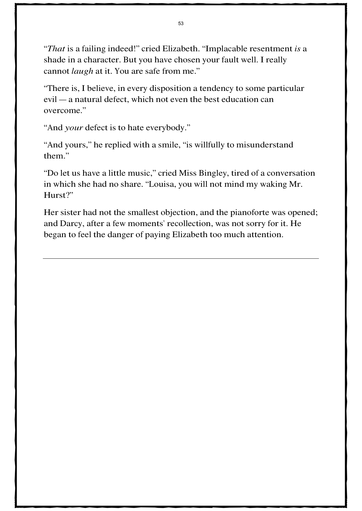 Page from pride and prejudice